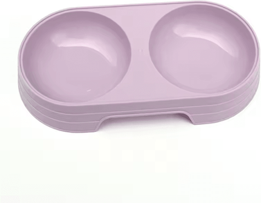 Inspire Curations Wheat Straw Double Pet Feeding Bowl Food & Water Dual Use Feeder purple 1pcs