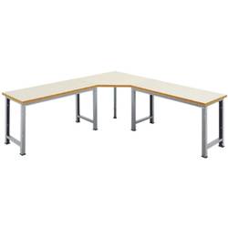 Manuflex WP1414.9006 Fünfeck-Verkettungselement PROFI mit Multiplexplatte, für Tischtiefe = 700 mm Alusilber