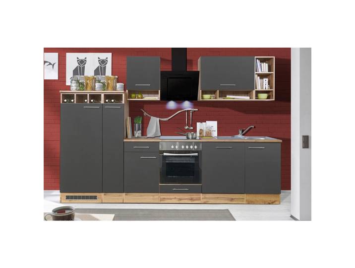 Respekta Küchenleerblock Hilde, Grau, 1 Schublade(n) Schubladen, links montierbar, rechts montierbar, nur wie online abgebildet bestellbar, 310 cm, links aufbaubar, rechts aufbaubar, Küchen, Küchenzeilen & Küchenblöcke, Küchenzeilen ohne Geräte