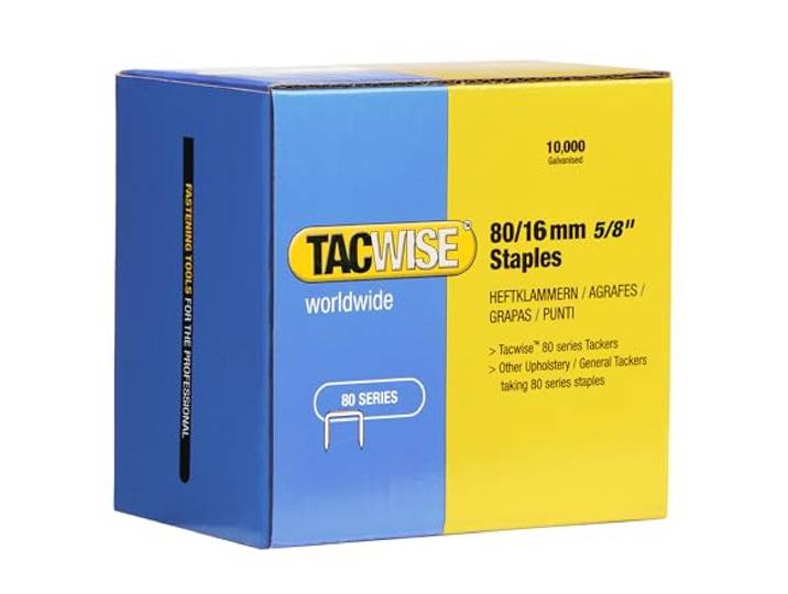 Tacwise 1141 Type 80/16 mm Verzinkte Stoffeerdersnieten, 10.000 Stuks