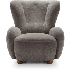 SESSEL MIST, Polstersessel Klassisch Loungesessel, Chenille-Stoff Grau