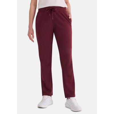 Sweathose STOOKER WOMEN "JULE Sporthose", Damen, Gr. 36/38, rot (schwarz bordeaux), Stoff, 100% Polyester, eng lang, Hosen Sweathose, Sporthose gerades Bein elastisch für Damen
