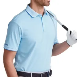 Ping Golf Herren Pique Polo Gideon hellblau