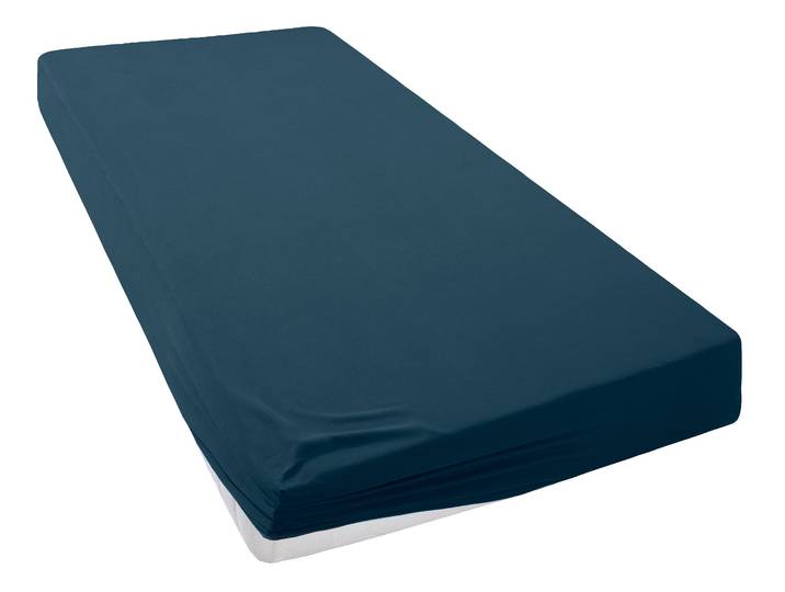 Spannbettlaken GOODPRODUCT Desner , blau, B:180cm L:200cm, Microfaser, Obermaterial: 100% Polyester, Bettlaken, Spannbettlaken, Mikrofaser, für Matratzen bis 20cm Höhe, 100% Polyester, Bettlaken