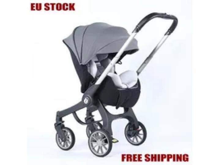 NIEUW 4-in-1 Babywandelwagen Multifunctionele Babykinderwagen Opvouwbare Mandvormige Zitting Lichtgewicht Reiswandelwagen Autostoeltje