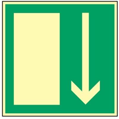 Aufkleber Notausgang, Folie, langnachleuchtend, 160-mcd, 200x200 mm