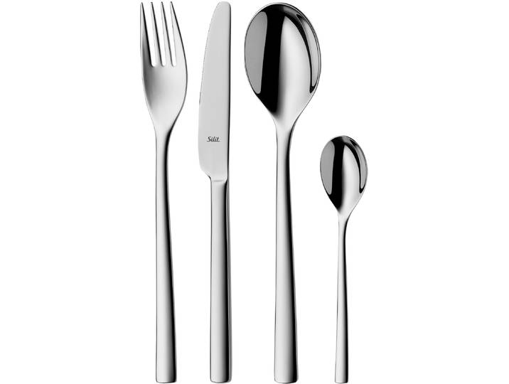 Besteck-Set SILIT Trend , edelstahl, 24 tlg., Edelstahl 18/10, Essbesteck-Sets, Besteck-Set, poliert, Crominox: Edelstahl 18/10, Wellenschliff
