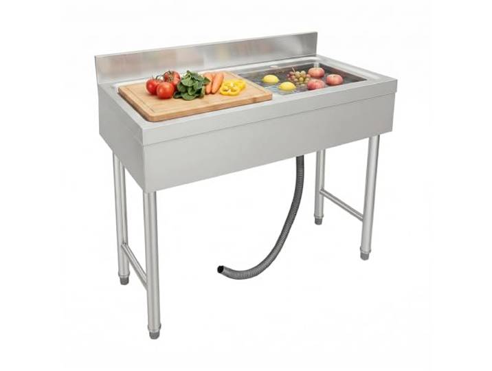 CAIYGG Edelstahl Küchenspüle 100x50 cm Einbeckenspüle ohne Hahnloch Robuste, leicht zu reinigende Spüle aus Edelstahl, ideal für kleine Küchen, hygienisch und montagefreundlich