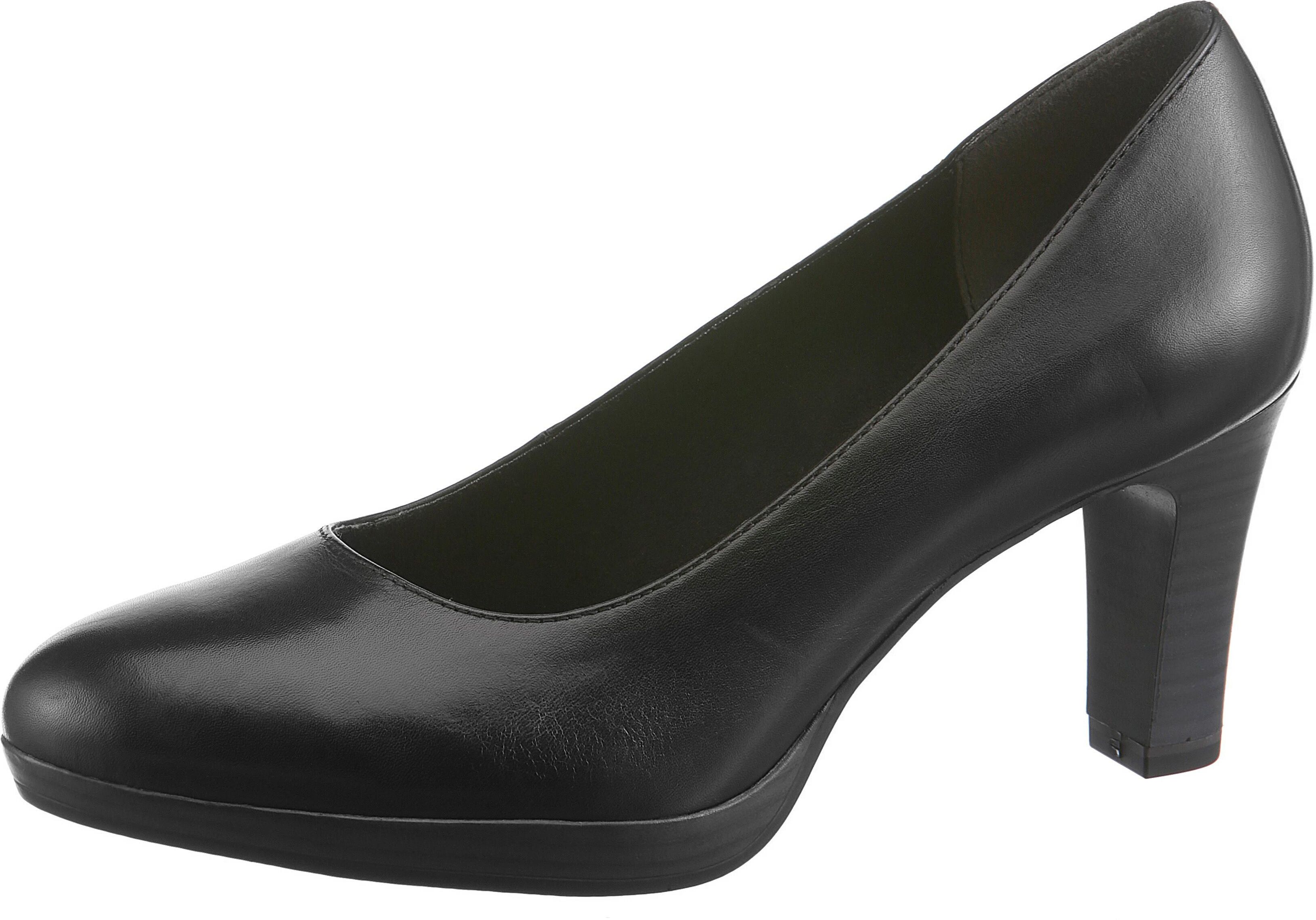 Pumps TAMARIS "Zealot", Damen, Gr. 42, Synthetik Textil, schwarz, Leder, clean, gepflegt, festlich, Schuhe Pumps, eleganter Pumps mit Trichterabsatz, Festtagsschuh in klassischer Linie