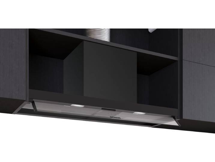 Siemens iQ300, Integrierte Designhaube, 90 cm, Klarglas, Mattschwarz, LJ95BCC60, ID LJ95BCC60