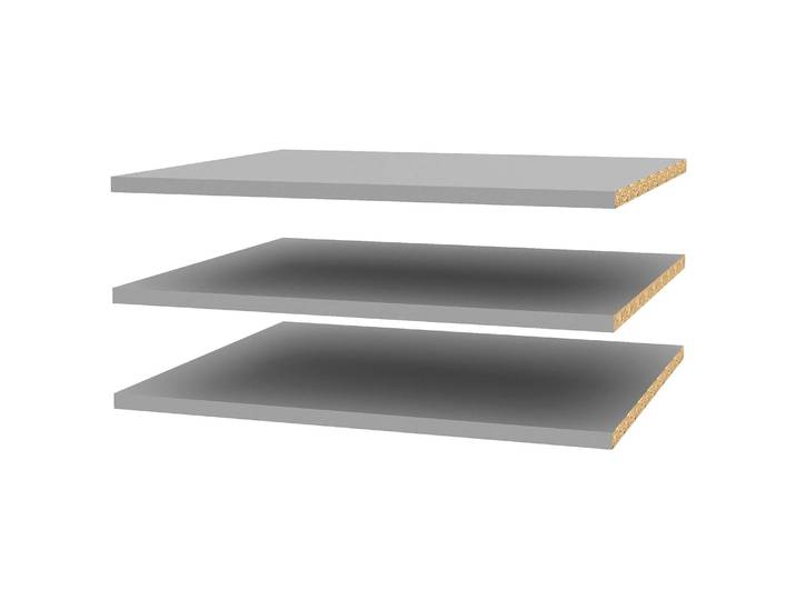 Einlegeböden Hagen 3er Set 98 x 53 x 2cm Grau Korpus: Spanplatte, beschichtet
