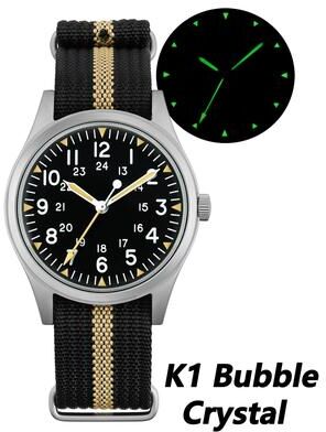 Perfect Picks Market Vintage Military Watch Miyota Super, Sapphire Crystal,Bar Waterproof, black Dial k1