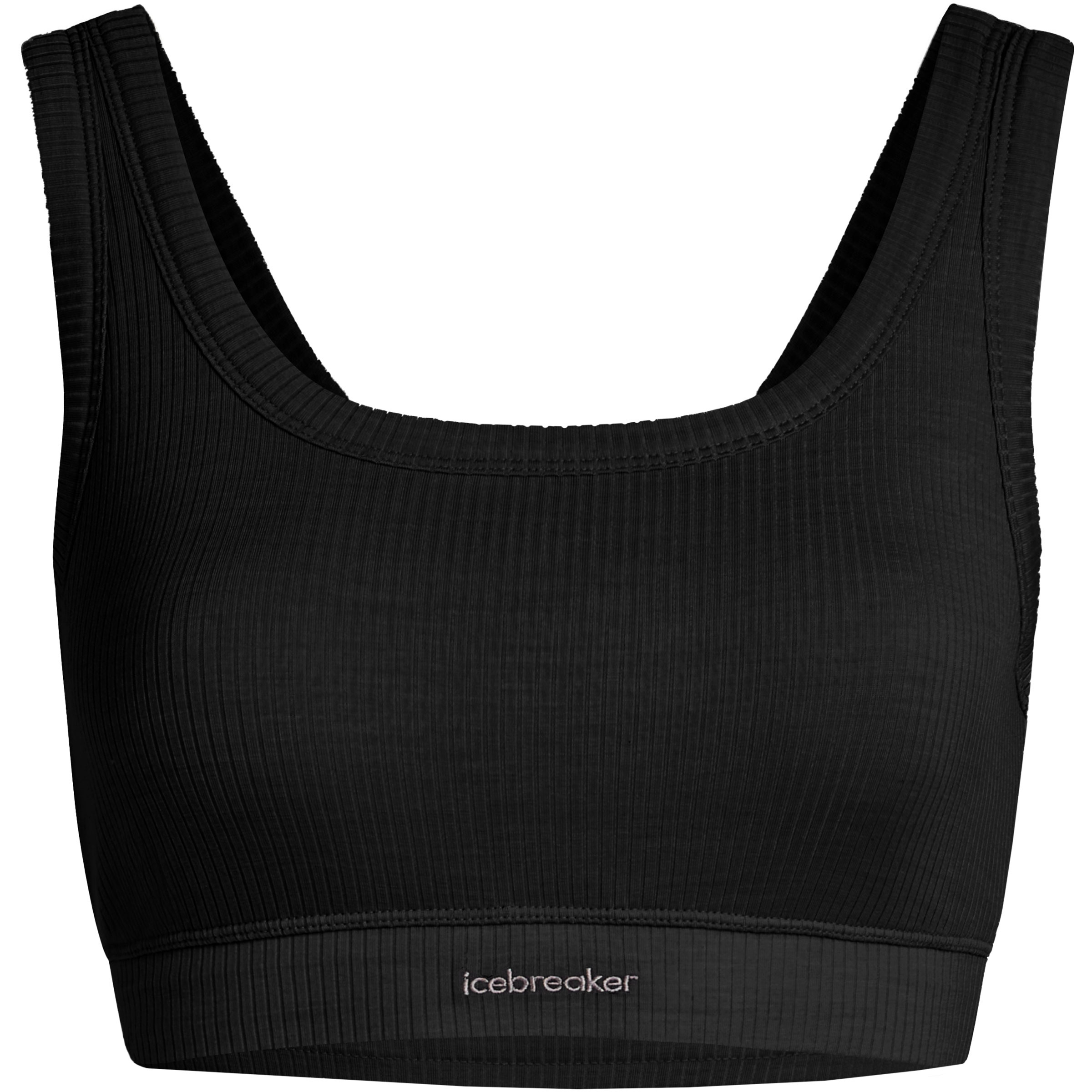 Icebreaker Rib Lotus Sport BH Damen Sport-BHs schwarz Größe XS Hautfreundlich Merinowolle | Lyocell (Tencel)