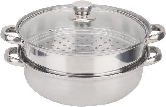 Wakects Stoompan Set Dubbele Kookpan Zilver 27 cm