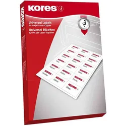 Kores, Etiketten, Universal-Etiketten, 99,1 x 139 mm, weiss, 100 Blatt Rand rundum