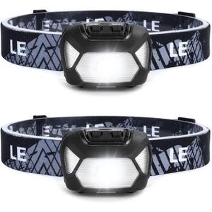 Lepro Stirnlampe LE LED, mit Batterie, 200 Lumen, mit Grün- & Rotlicht, wasserfest, 2 Stk