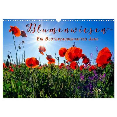 Blumenwiesen – ein blütenzauberhaftes Jahr (Wandkalender 2026 DIN A3 quer), CALVENDO Monatskalender