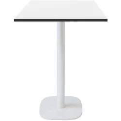 RestooTab - Stehtisch Round weiß 60x60cm Dekor weiß schwarzen Kanten