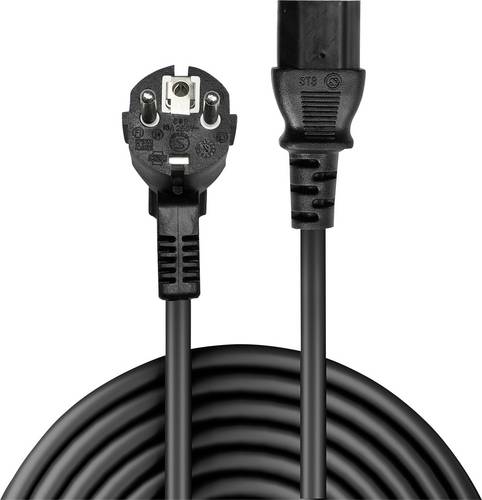 LINDY Strom Anschlusskabel [1x Schutzkontakt-Stecker - 1x Kaltgeräte-Buchse C13] 3.00m Schwarz