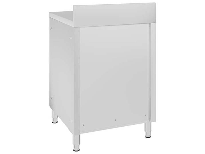 Nouveauté Plan de travail cuisine - LIYUET - Table de travail commerciale avec armoire - 60x60x96 cm - Inox 43296