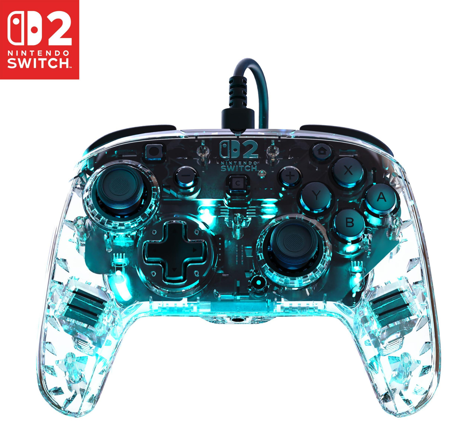 Turtle Beach Afterglow Gamepad voor Nintendo Switch 2 - RGB - Wired - Transparent