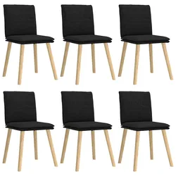 vidaXL Esszimmerstühle 6 Stk. Schwarz Stoff