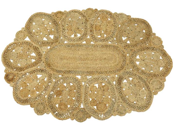 Sisalteppich CARPETFINE Juteteppich Liam , beige (natur), B:120cm H:13mm L:170cm, Jute, Teppiche, Sisalteppich, natürliches Pflanzenmaterial von Hand gewebt, Boho Style