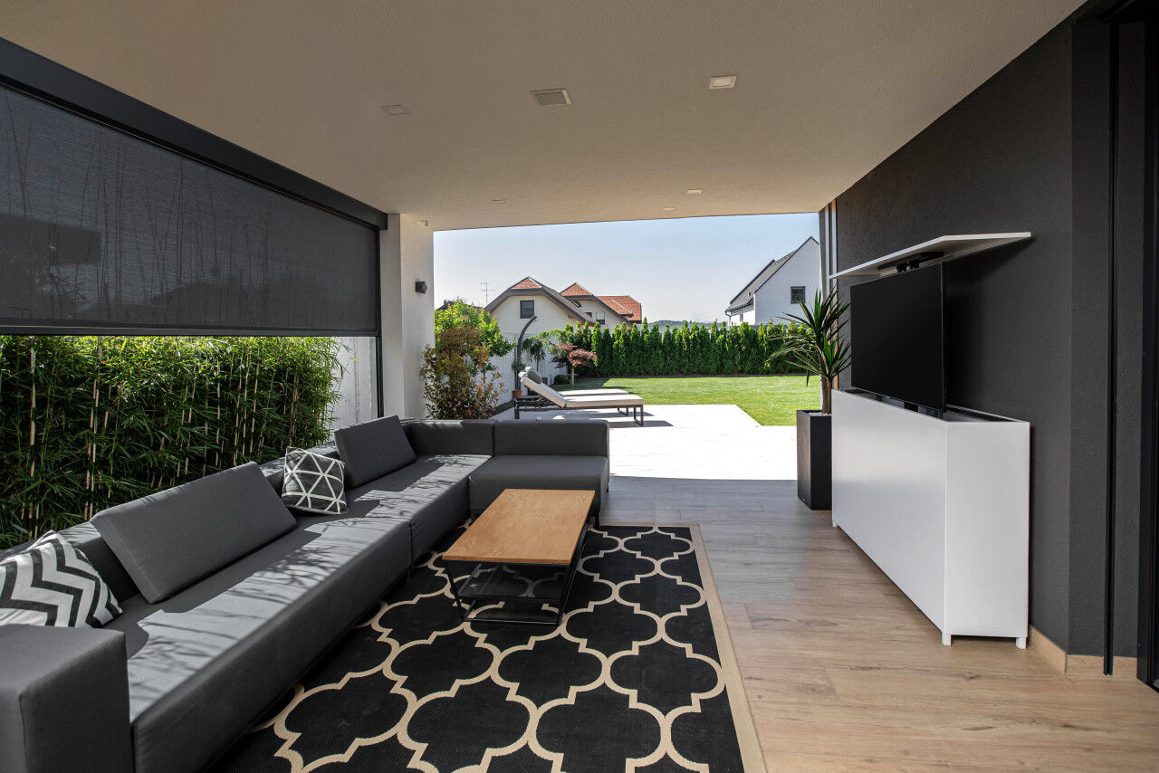 Bellano Living TV Lift Schrank Outdoor weiß