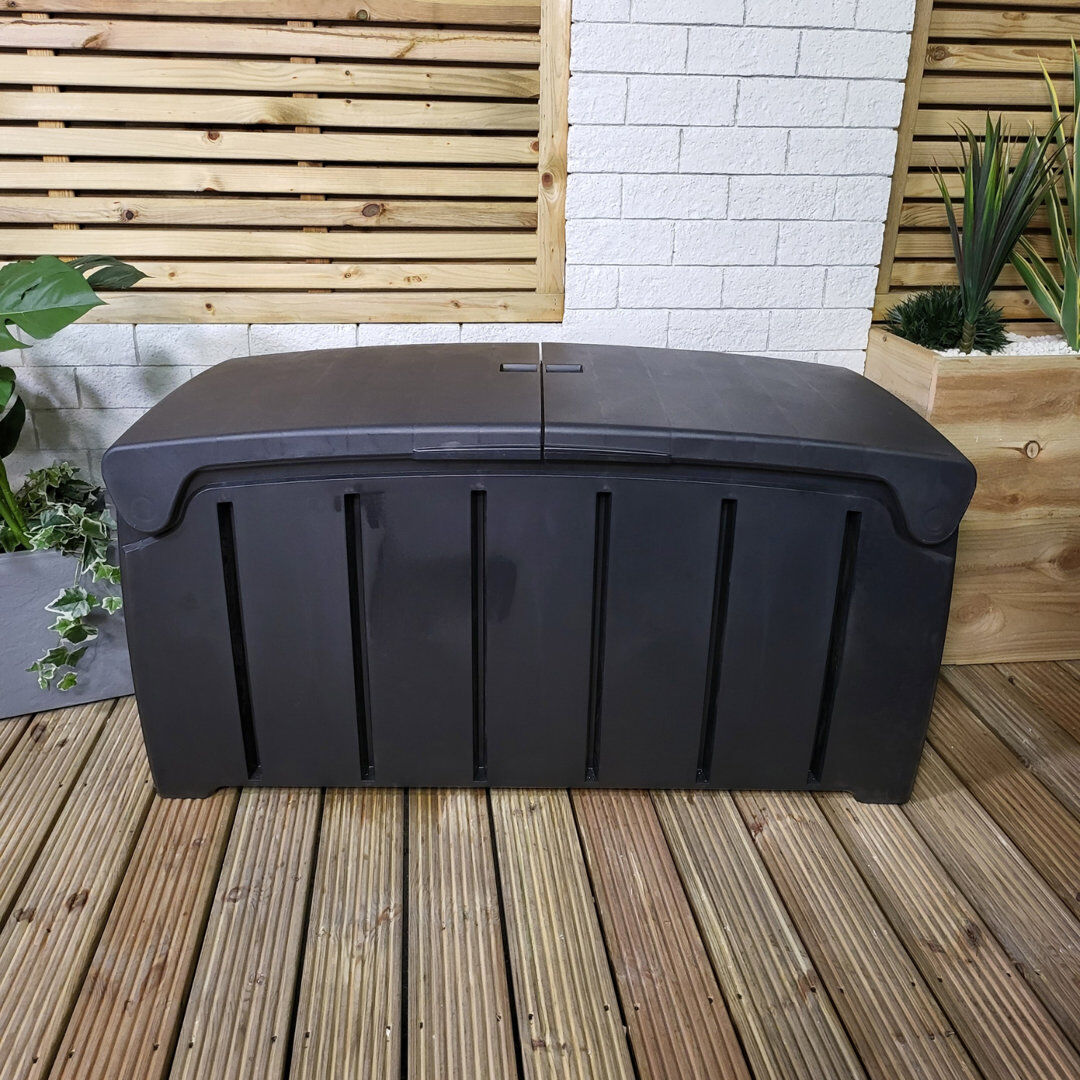 Samuel Alexander 115cm W Plastic Deck Box in Black Black 61cm H X 115cm W X 56cm D