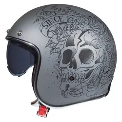 MT Helmets, Motorradhelm, Le Mans 2 SV Skull & Roses A2 (S, 55 - 56 cm)