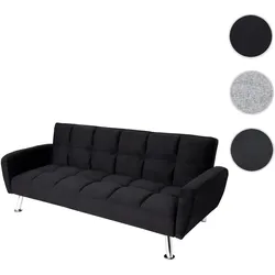 Sofa HWC-K19, Couch Schlafsofa Gästebett Bettsofa Klappsofa, Nosagfederung Schlaffunktion 203cm ~ Samt schwarz