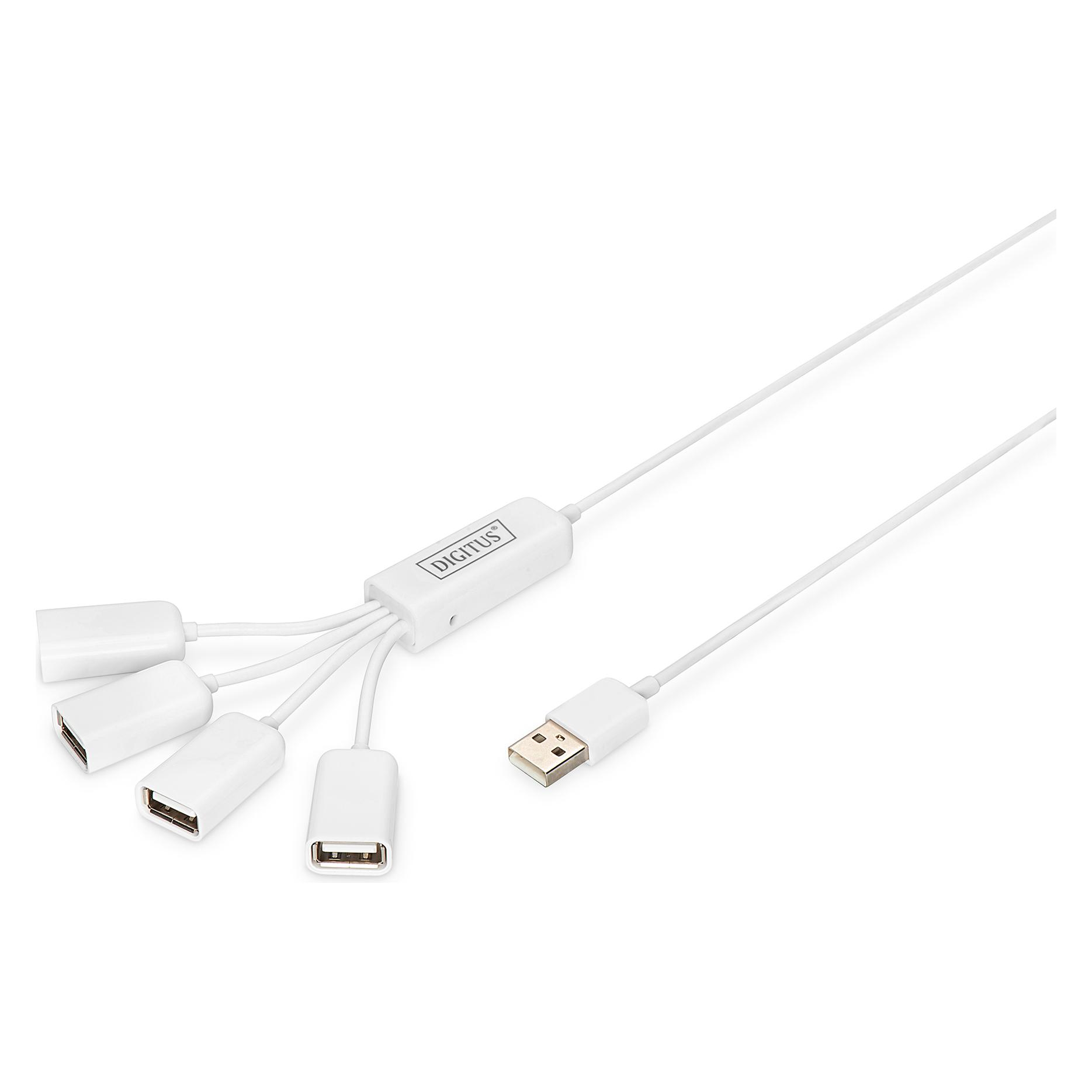 Digitus Slim Spider (USB-A, 4 Ports) (DA-70216)