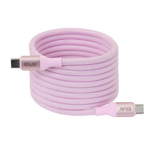 Club3D USB-C Kabel USB 2.0 USB-C Stecker 2m Pink CAC-3031