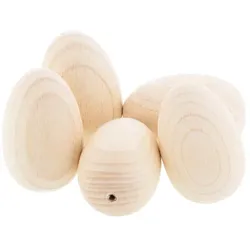Eier aus Holz, 6 cm, 5 Stück