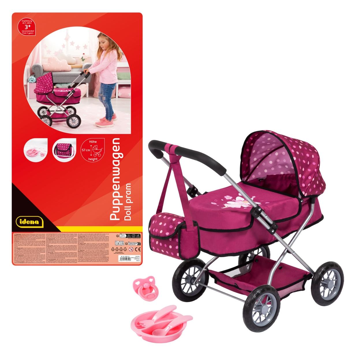 Idena Puppenwagen Smarty mit Tasche und Korb 58x37,5x57cm (71996352)