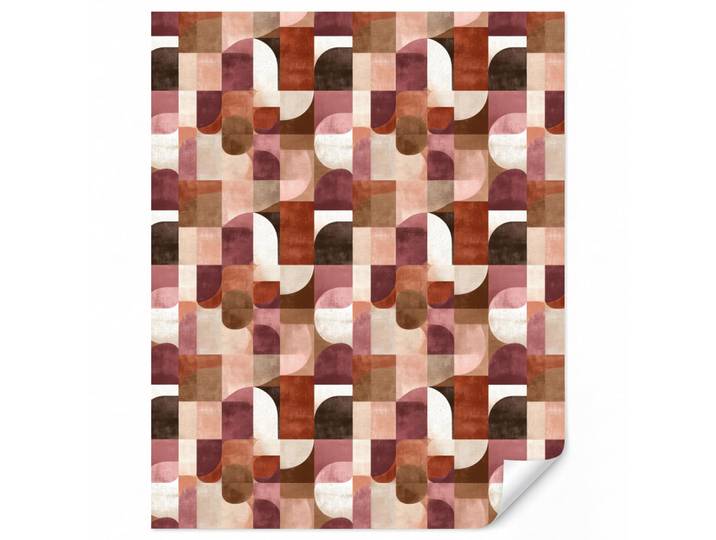 OnlyWow Tapete - Geometrie - Modern - Retro - 180x220 cm, Mehrfarbig, Papier, Rechteckig, 180x220 cm, Tapeten & Wandverkleidungen, Vliestapeten