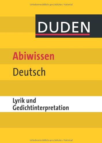 Frank Becker - Duden Abiwissen Deutsch - Lyrik und Gedichtinterpretation - Preis vom 09.10.2026 07:28:09 h