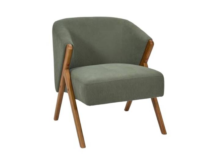 Home Deco Factory - HD7838 - Gerippter Loungesessel - Modernes Design - Bequeme Sitzgelegenheit - Ideal für Ihr Interieur - Maße 64 x 70 x 72 cm - Grün
