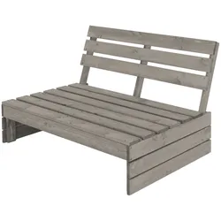 ML-Design Gartenbank Grau – 3-Sitzer Holzbank 116x76,5x80 cm aus massivem Tannenholz, wetterfest, Sitzbank mit Rückenlehne für Garten & Balkon