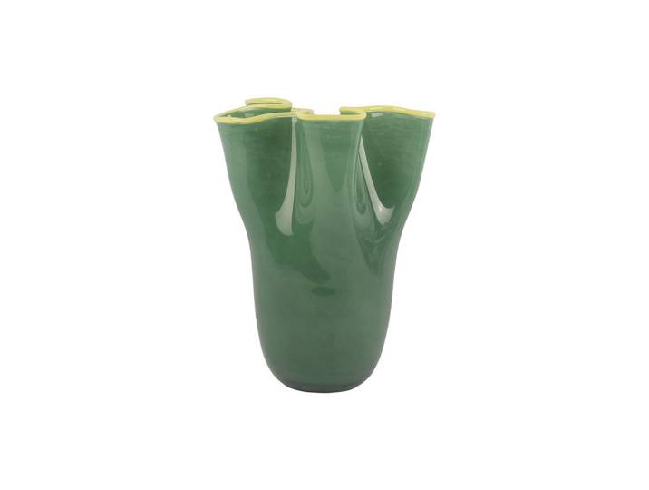 Present Time Vase Glas Ruffles 31,5 cm, Grün, Rund, 31.5 cm, Dekoration, Vasen, Glasvasen