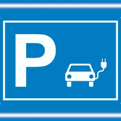 HB-Druck E-Auto Elektrofahrzeug Parkplatz Aufkleber waagerecht A8 (52x74mm)