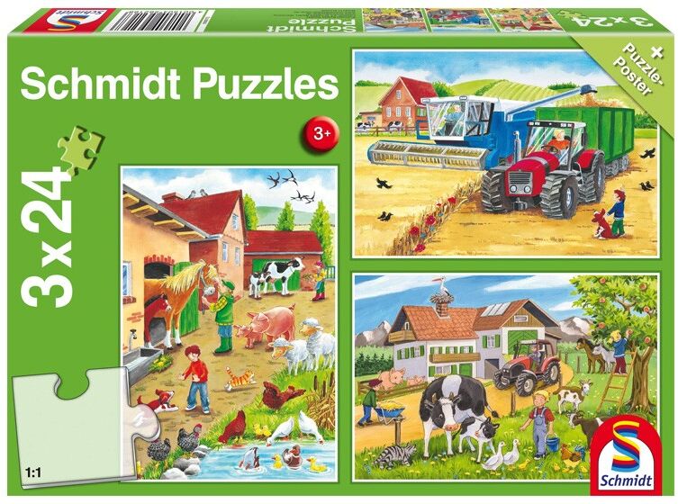 Puzzle 3x24 pcs À la ferme - Puzzles Schmidt