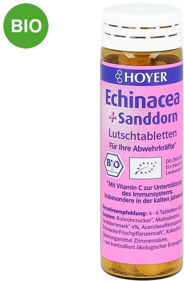Hoyer Bio Echinacea + Sanddorn Lutschtabletten 60stk