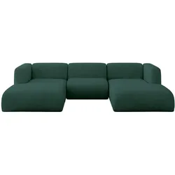 WOHNLANDSCHAFT MIRA-U1 317x179x70 Grün Velours