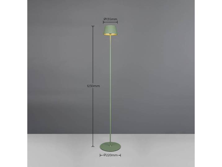 Reality Leuchten LED-Akku-Stehlampe Suarez, grün, Höhe 123 cm, Metall dimmbar, grün, Metall, Modern