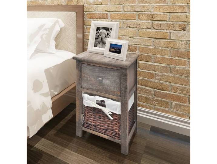 furnicato Beistellschrank Nachttische aus Massivholz Braun 28x31x45 cm, 2er-Set (2-St)