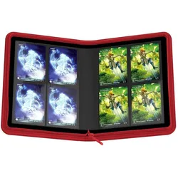 Ultimate Guard UGD010355 - Zipfolio 160 – 8-Pocket Xenoskin Kartenmappe, rot