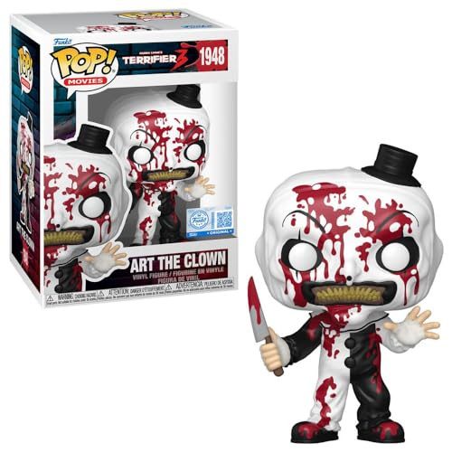 Funko POP! Movies Terrifier 3 Art The Clown Vinyl Figuur, Exclusief, Nummer 1948, Hoogte: 10,67 cm