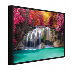 BILDER mit Rahmen Wasserfall Wald Bunt 60x40 cm