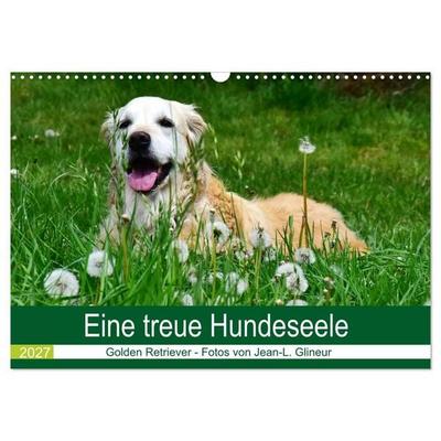 Eine treue Hundeseele - Golden Retriever (Wandkalender 2027 DIN A3 quer), CALVENDO Monatskalender